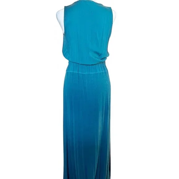 Splendid Maxi Dress Faux Wrap V Neck Drawstring Waist Romantic Flattering Waist - Picture 6 of 11